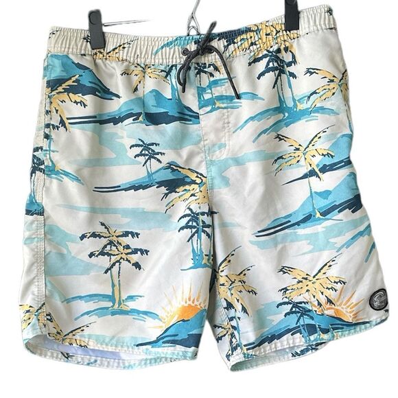 O’Neill Men’s Board Shorts Cabana Volley Palm Tree Size L - Picture 1 of 6